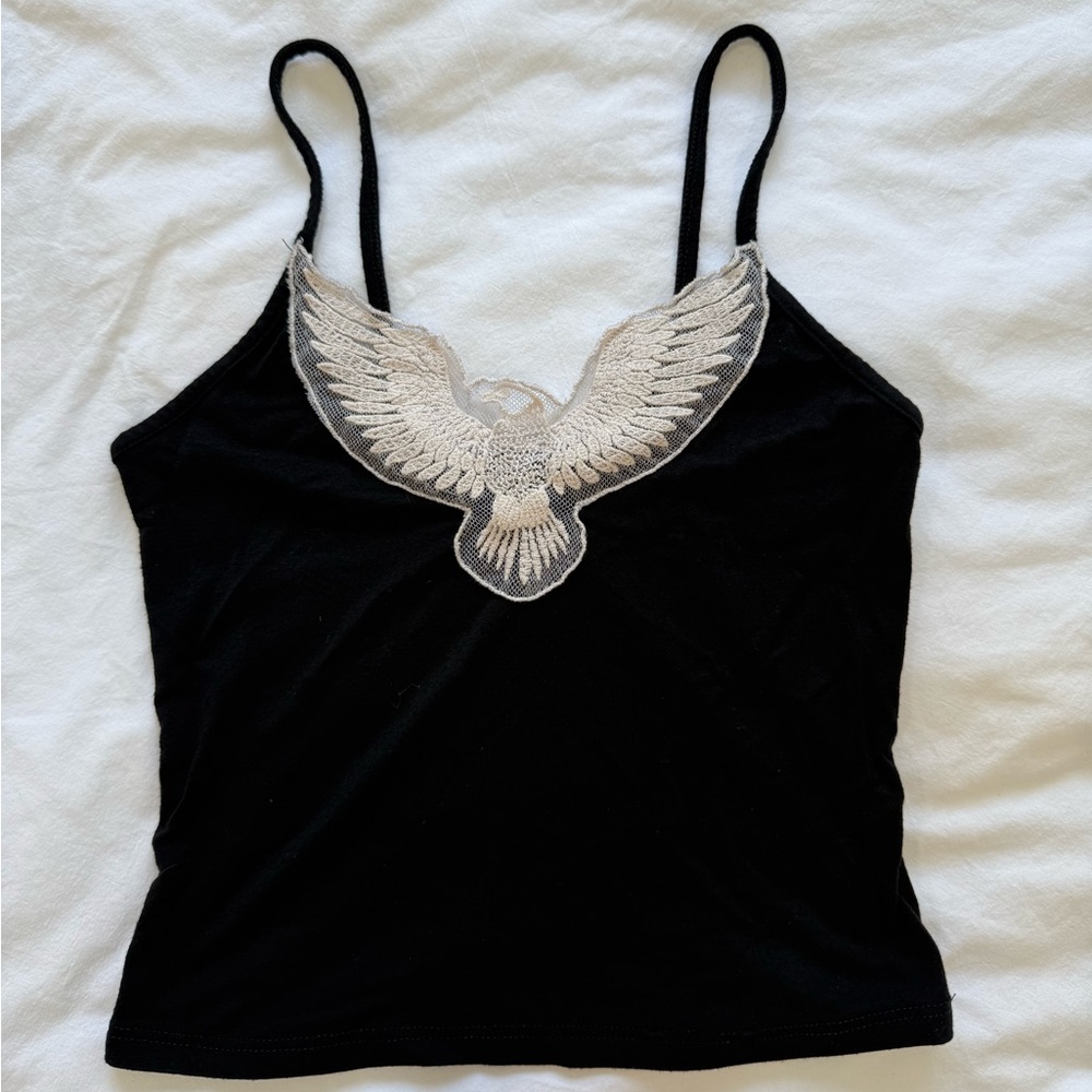 LF Emma & Sam eagle lace crop tank top